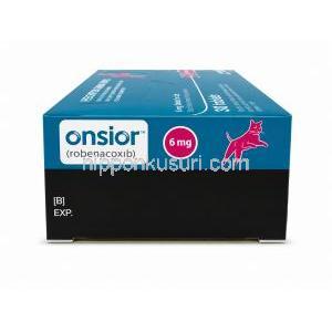 オンシオール 猫用, ロベナコキシブ 6 mg, 製造元：Elanco Australia Pty Ltd, 箱側面