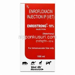Enrostrong Injection, Enrofloxacin 10% w/v, Injection 100 mL, Box front view