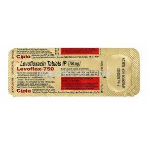 レボフロックス 750, レボフロキサシン 750mg, 製造元：Cipla, シート情報