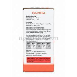 フェリントラ猫用経口液, イトラコナゾール 10 mg, 経口液 60 mL, 販売元：Sava Vet, 箱情報, 成分, 保管方法