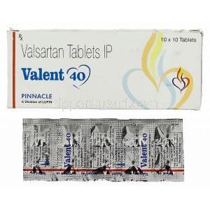 バルサルタン（ディオバンジェネリック）, バレント Valent  40mg 錠 (Lupin) 包装