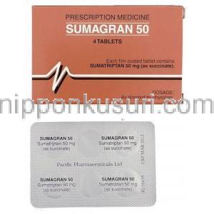 スマトリプタン（イミグラン ジェネリック） Sumagran 50mg  錠 (Pacific Pharma)