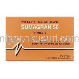 スマトリプタン（イミグラン ジェネリック） Sumagran 50mg  錠 (Pacific Pharma) 箱