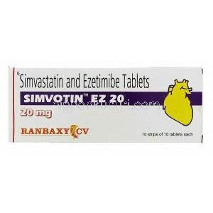 シムボチン EZ Simvotin EZ 20, バイトリン ジェネリック, エゼチミブ・シンバスタチン合剤 10mg/20mg 錠 (Ranbaxy) 