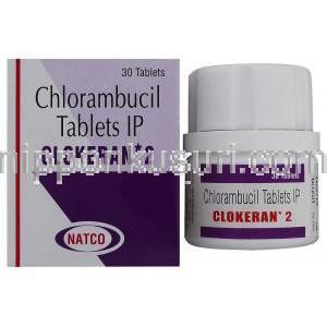 クロークラン 2 Clokeran 2, アムシル ジェネリック, クロラムプシル 2mg (NATCO)