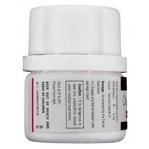 クロークラン 5 Clokeran 5, アムシル ジェネリック, クロラムプシル 5mg (NATCO) ボトル記載・成分