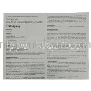 オストスプレー Ostospray, カルシトニン 30 定量 5ml 点鼻用スプレー (Sun Pharma) 情報シート1