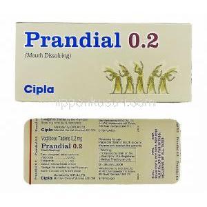 プランディアル Prandial, ベイスン ジェネリック, ボグリボース 0.2mg 錠 (Cipla)