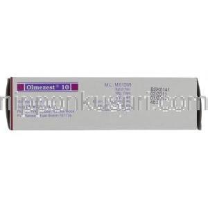 オルメゼスト Olmezest, オルメテック ジェネリック, オルメサンタンメドキソミル 10mg 錠 (Sun Pharma) 製