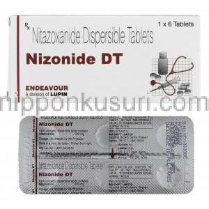 ニゾナイド DT Nizonide DT, ニタゾキサニド（アリニア,アニータ　ジェネリック）, 200mg 錠 (Lupin)