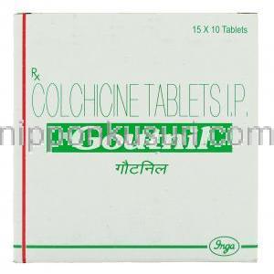 コルヒチン, ゴートニル Goutnil 0.5 mg 錠 (Inga) 箱