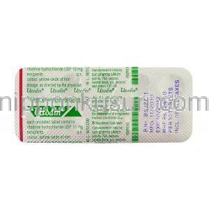 ユートディン Utodin , ユトパージェネリック, 塩酸リトドリン, 10mg 錠 (Sun Pharma) 包装