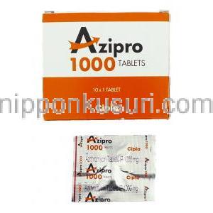 アジプロ Azipro, ジスロマック ジェネリック, アジスロマイシン  1,000mg (Cipla)