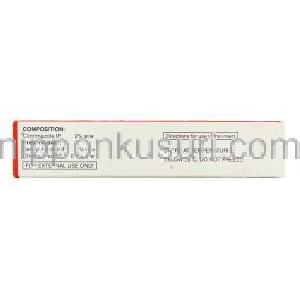 カナゾール-VG Canazole-VG, クロトリマゾール配合 2% 30gm  膣用ジェル (Creative Healthcare) 箱側面