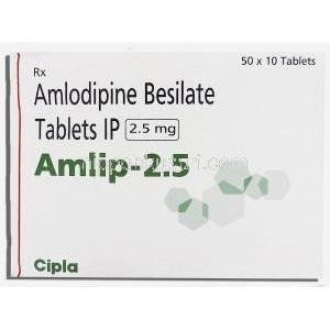 アムリップ Amlip, ベジル酸アムロジピン 2.5mg 錠 (Cipla)