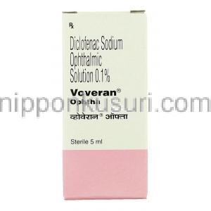 ボベラン Voveran, ジクロード ジェネリック, ジクロフェナクナトリウム 0.1% 点眼薬 (Novartis) 箱