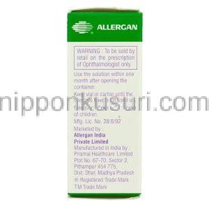 ブリモニジン酒石酸塩, アルファガンZ Alphagan Z 0.2% 点眼薬 (FDC) 製造者情報