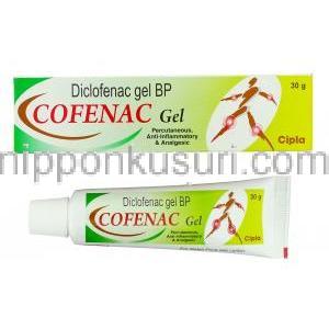 ジクロフェナク （ナボール ジェネリック）, コフェナック Cofenac,  15gm ジェル (Ranbaxy)