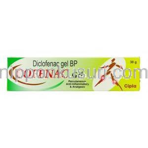 ジクロフェナク （ナボール ジェネリック）, コフェナック Cofenac,  15gm ジェル (Ranbaxy) 箱