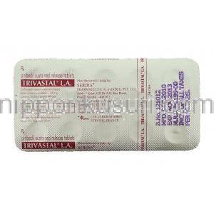 トリバスタルL.A. Trivastal L.A., ピリベジル 50mg (Serdia) 包装裏面