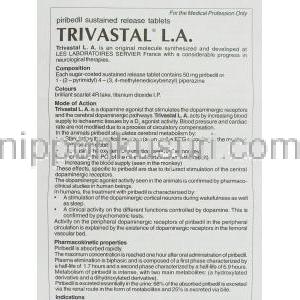 トリバスタルL.A. Trivastal L.A., ピリベジル 50mg (Serdia) 情報シート1