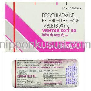 ベンタブDXT Ventab DXT, プリスティーク,  デスベンラファキシン 50mg 錠 (Sun Pharma)