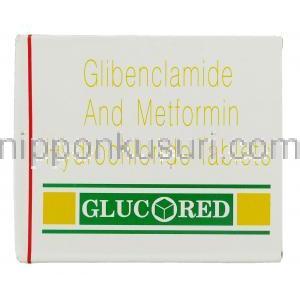 グルコレッド Glucored, グルコバンス ジェネリック,  グリベンクラミド 2.5mg メトホルミン 400mg 配合