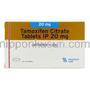 ジェネリック ノルバディックス, タモキシフェン Tamoxifen  20mg (Fresenius Kabi) 箱