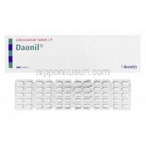 ダオニール Daonil, グリベンクラミド 5mg 錠 (Aventis)