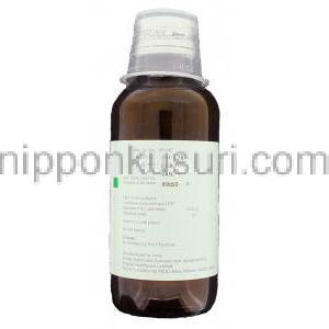 デュファラック Duphalac, ラクツロース  内服液10g/15ml x 100ml (Solvay) ボトル側面