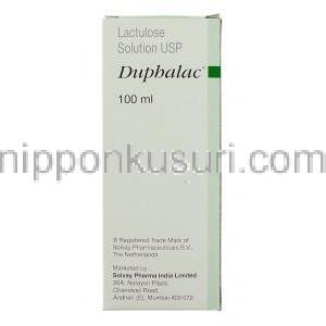 デュファラック Duphalac, ラクツロース  内服液10g/15ml x 100ml (Solvay) 箱