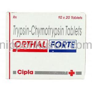 オーサル フォルテ Orthal Forte, トリプシン・キモトリプシン配合 錠 (Cipla) 箱