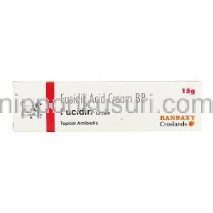 フシジン Fucidin, フシジンレオ軟膏 ジェネリック, フシジン酸 20mg クリーム (Ranbaxy) 箱