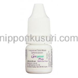 ケアプロスト プラス, ビマトプロスト・マイレン酸チモロール配合 300mg/ml  5mg/ml x 3ml 点眼薬 (Sun Pharma) 