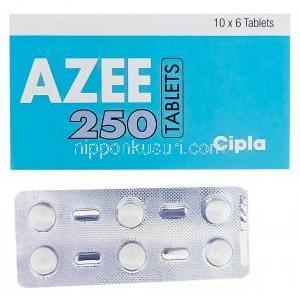 Azee-250　アジー、ジェネリックジスロマック、アジスロマイシン250mg