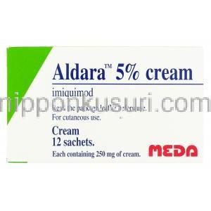 アルダラ Aldara, ベセルナ ジェネリック, イミキモド 5% クリーム (Meda) 箱