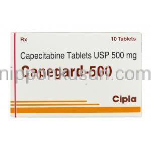 ケープガード Capegard, ゼローダ ジェネリック, カペシタビン  500mg 錠 (Cipla) 箱