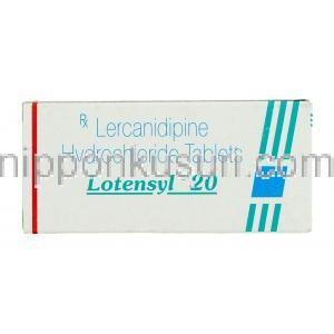 ロテンシル Lotensyl, レルカニジピン塩酸塩, 20mg 錠 (Sun Pharma) 箱