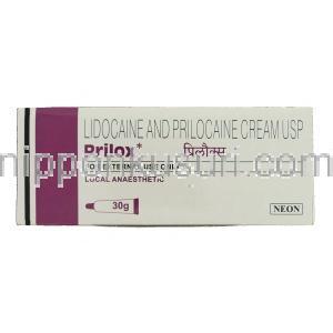 プリロックス クリーム 30g, Plirox Cream（エムラクリーム ジェネリック）リドカイン 25mg/ プリロカイン 25mg 配合 箱