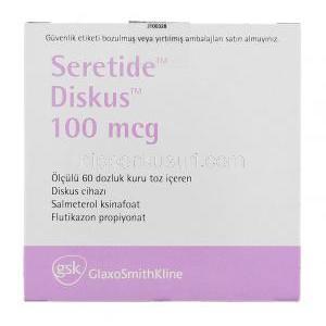 サルメテロール / プロピオン酸フルチカゾン , セレタイドアキュヘラー Seretide , 100mcg 吸入剤 (GSK)