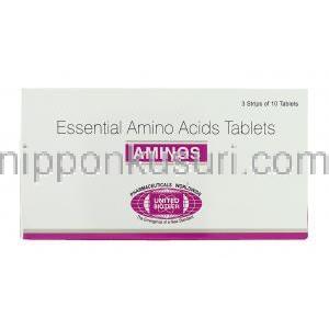 アミノス Aminos, アミノ酸各種 錠 (United Biotech) 箱