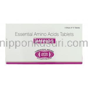 アミノス Aminos, アミノ酸各種 錠 (United Biotech) 箱