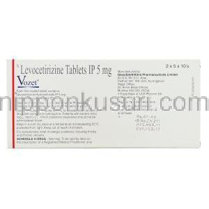 ボゼット Vozet , レボセチリジン塩酸塩 5mg 錠 (GSK) 成分