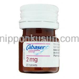 カバサール Cabaser, カベルゴリン 2mg 錠 (Pharmacia Upjohn) ボトル