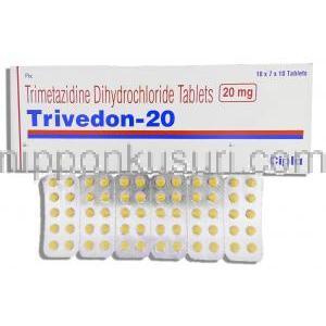 トリメタジジン（バスタレルジェネリック）, Trivedon, 20mg 錠 (Cipla)