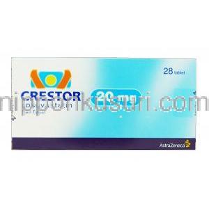 クレストール Crestor, ロスバスタチン 20mg （アストラゼネカ社） 箱