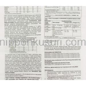 ソルバス Rosuvas, クレストール ジェネリック, ロスバスタチン 5mg 錠 (Ranbaxy) 情報シート7