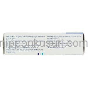 ノルバスク Norvasc, アムロジピン 10mg (ファイザー社) 箱側面