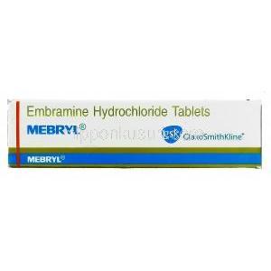 メブリル Mebryl , エンブラミン 25mg 錠 (グラクソ スミス社) 箱