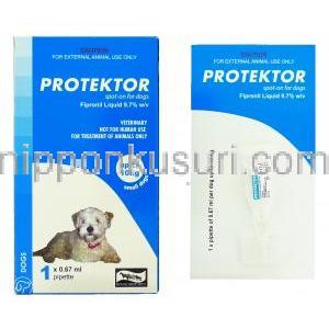 プロテクトール Protektor, フロントラインプラス ジェネリック , Fipronil Liquid フィプロニル 0.67ml スポッ